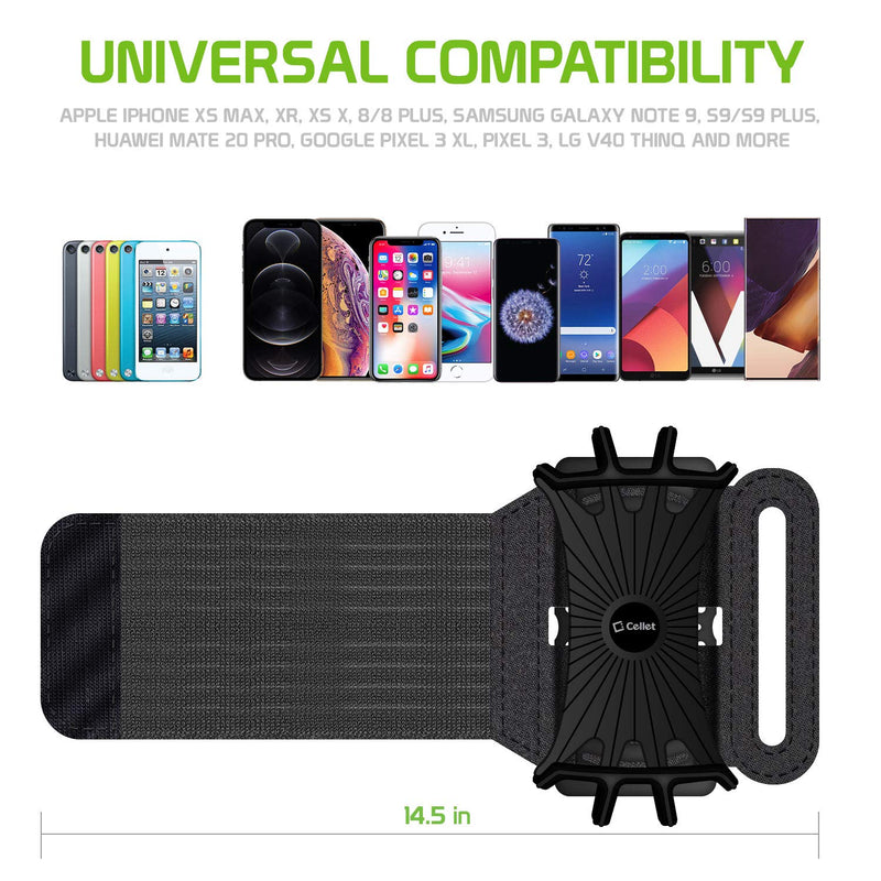 [Australia - AusPower] - Cellet Sports Fitness Armband Adjustable Running Sleeve Cell Phone Holder Water Resistant Elastic Case Compatible with Apple iPhone 12 Pro 12 Mini 12 Pro Max 11 Pro Max 11 XR XS X 10 SE 8 Plus 8 7 