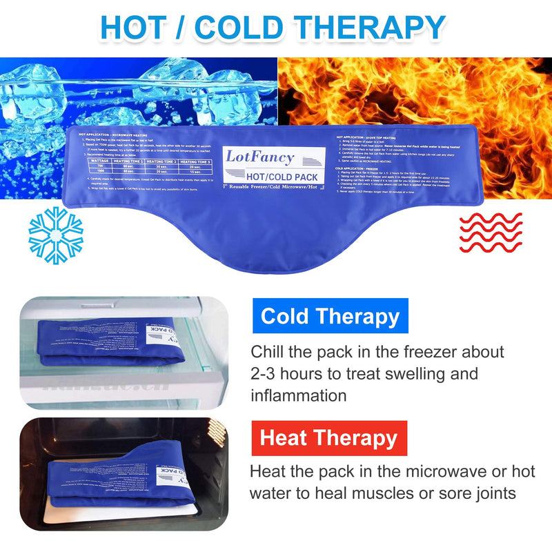 [Australia - AusPower] - LotFancy Neck Ice Pack Wrap, Hot Cold Therapy for Shoulders, Cervical, Medical Cooling Gel Pack, Relieve Pain Arthritis Tendonitis Sports Injuries Migraines Headache 21x7.25 Inch (Pack of 1) 