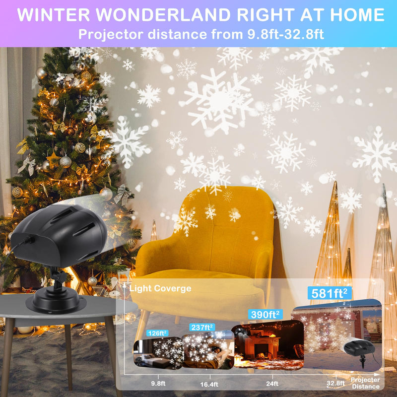[Australia - AusPower] - Christmas Snowflake Projector Lights Outdoor, Owl-Shaped Snow Light Projector, Dynamic Snowfall Show Landscape Lamp Projection with Remote Control for Xmas Holiday Wedding Indoor Garden Patio Party 