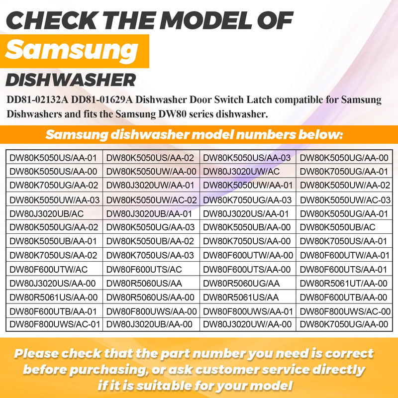 [Australia - AusPower] - DD81-02132A DD81-01629A Dishwasher Door Latch by Techecook - Fit for Samsung Dishwasher Door Latch Lock DW80R5060US DW80F600UTS DW80J3020US DW80K5050US DW80R5061UG DW80F600UTB DW80F600UTW DW80K7050UG 