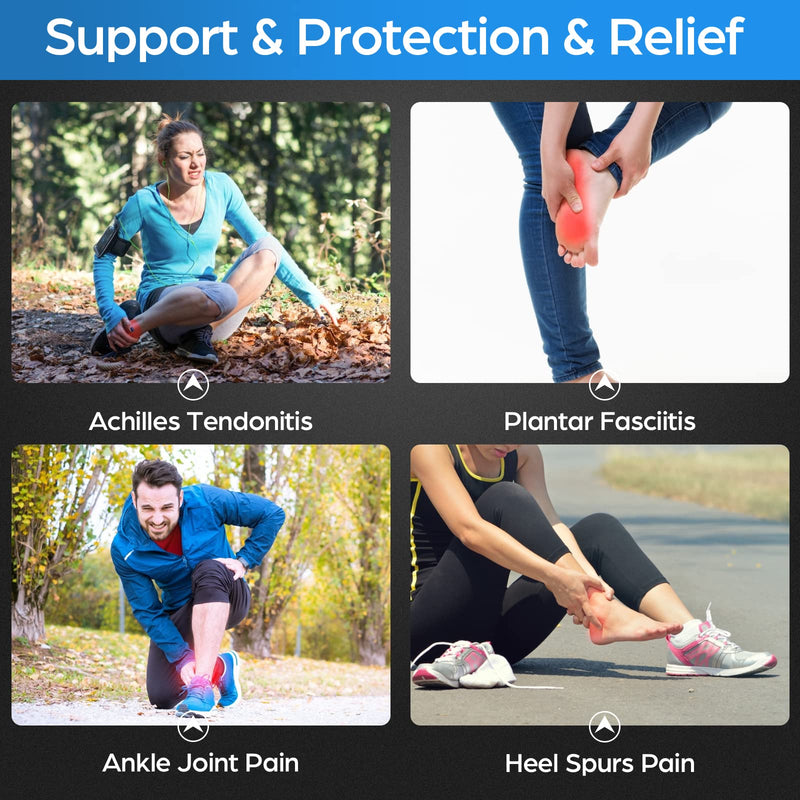 [Australia - AusPower] - NEENCA Professional Ankle Brace Compression Sleeve (Pair), Ankle Support Stabilizer Wrap. Heel Brace for Achilles Tendonitis, Plantar Fasciitis, Joint Pain,Swelling,Heel Spurs, Injury Recovery, Sports Blue Large 