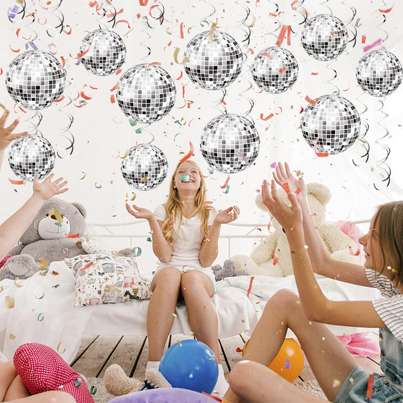 [Australia - AusPower] - 54 Pieces Disco Party Decorations Disco Ball Hanging Swirls 70s Party Hanging Swirls Ceiling Decor for Disco Fever Party 70s Hippie Birthday Party Favors Supplies 