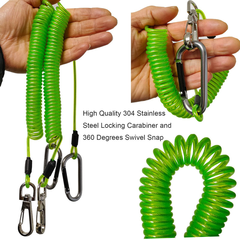 [Australia - AusPower] - OXDFNZU Fishing Lanyard, Heavy Duty Coiled Lanyards Stainless Steel Wire Inside, Safety Rope Extension Cord Tether, Retractable Fishing Accessories for Rods, Pliers, Boating, Paddles, Kayak 