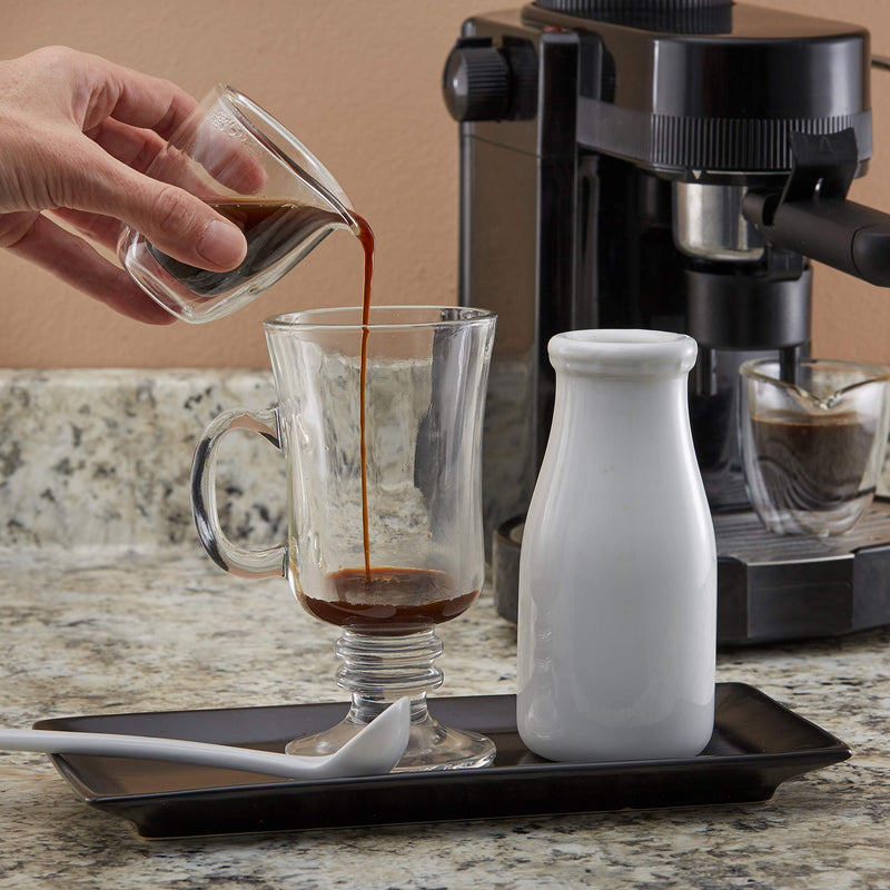 [Australia - AusPower] - Easy Pour Espresso Cups Set of 4 - Clear Insulated 2.6oz Espresso Shot Glasses - Double Wall Espresso Cups Sets - Demitasse Glass Espresso Cup for Coffee, Tea Lungo Mugs - Espresso Machine Accessories 