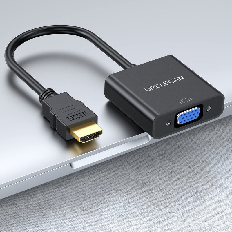 [Australia - AusPower] - HDMI to VGA, HDMI to VGA Adapter Converter 1080P Male to Female Gold-Plated Cord for Computer, Desktop, Laptop, PC, Monitor, Projector, HDTV, Chromebook, Raspberry Pi, Roku, Xbox and More 1 0.5FT 