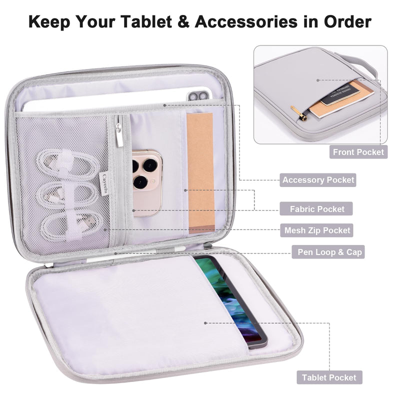 [Australia - AusPower] - iPad Pro 11 Inch Sleeve Case, 9-11 Inch Padded Protective Tablet Pouch Bag for iPad Pro 11 (2022-2018), iPad 10.9 (10th Gen), iPad Air (5/4th Gen), Galaxy Tab A8/A7/S8/S7 (PU-Gray11) PU-Gray11 