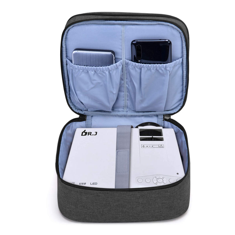 [Australia - AusPower] - Luxja Carrying Bag for DR.J Mini Projector, Portable Case for Mini Projector and Accessories (Fits Most Major Mini Projectors), Black 