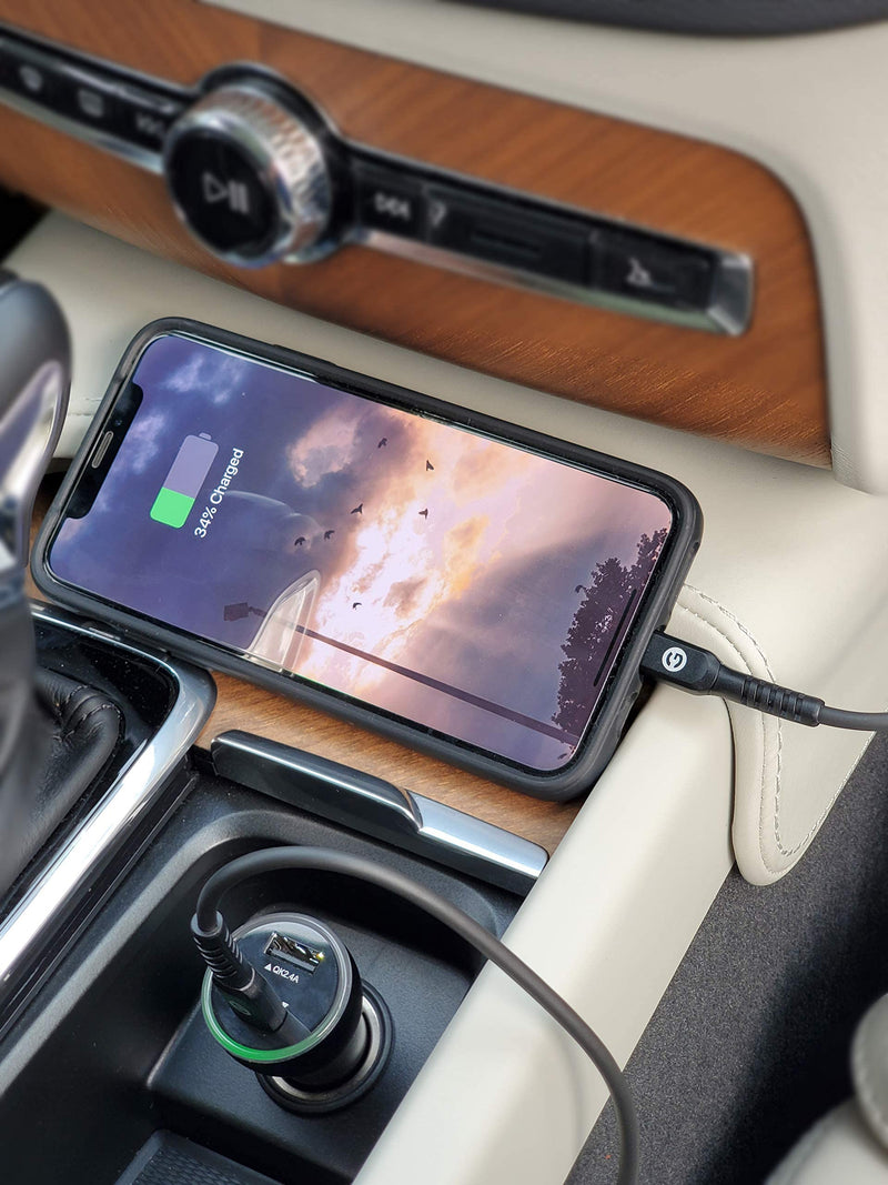 [Australia - AusPower] - Galvanox iPhone Car Charger (30W) Multi Port Fast Charging Car Adapter with MFi Apple Certified USB-C to Lightning Cable for iPhone 11/12/13/14 Pro Max 