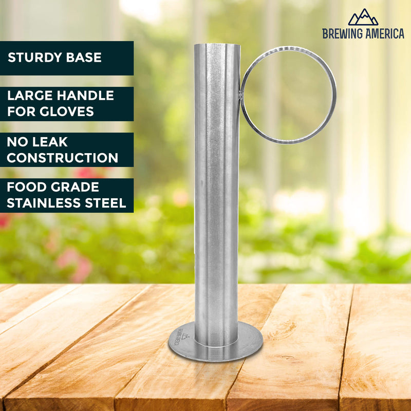 [Australia - AusPower] - Maple Syrup Hydrometer Test Cup for Sugar and Moisture Content Measurement for Consistently Delicious Pure Syrup - Stainless Steel - 10 Inches Tall 