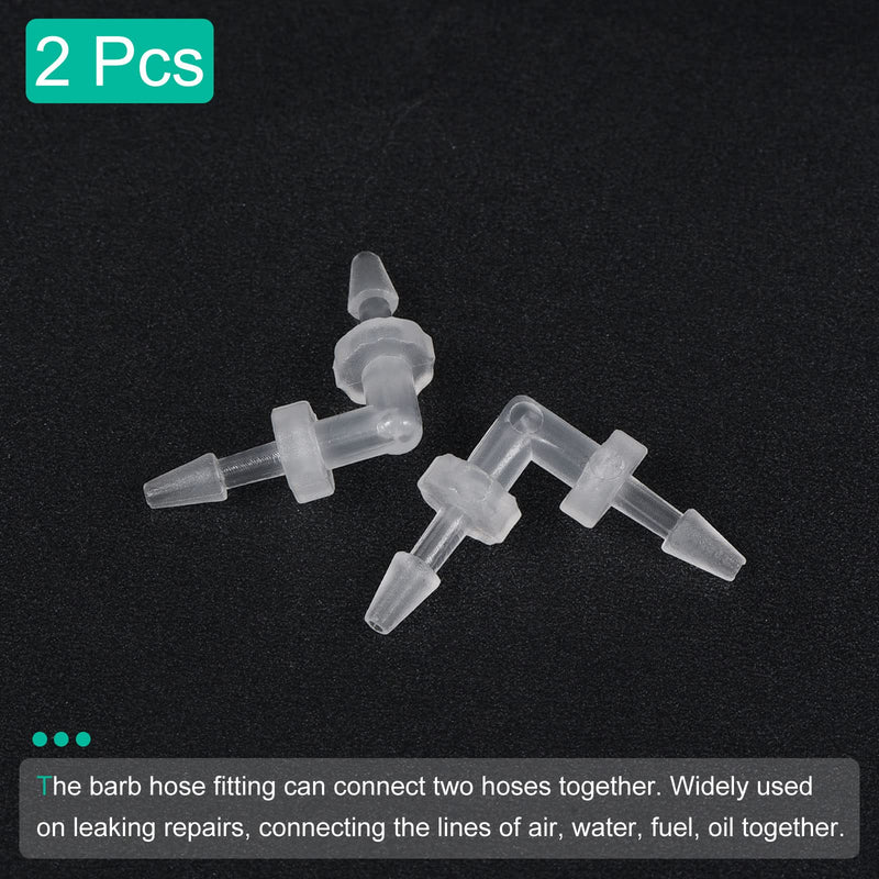 [Australia - AusPower] - MECCANIXITY Barb Hose Fitting, 3mm Barbed Dia. Plastic Elbow Coupler Quick Connector Adapter, Pack of 2 