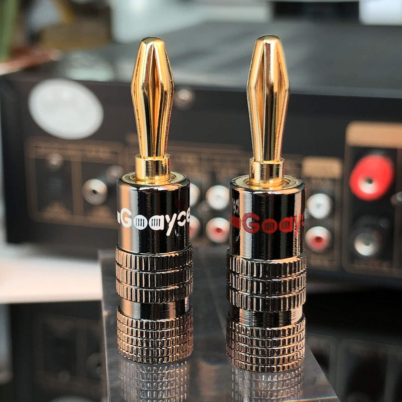 [Australia - AusPower] - Goaycer Speaker Connector Banana Plugs - 24K Gold Plated Brass 4mm Plug (12 Pairs/24 pcs) 12Pairs 