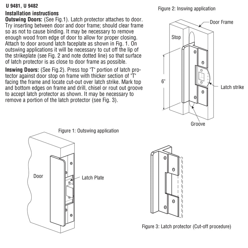 [Australia - AusPower] - Defender Security U 9482 Latch Bolt Guard Plate, Gold Anodized 