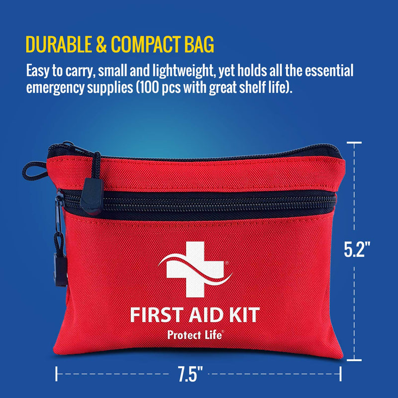 [Australia - AusPower] - First Aid Kit - 100 Piece - Small First Aid Kit for Camping, Hiking, Backpacking, Travel, Vehicle, Mini 1st Aid kit for Outdoors - Emergency & Medical Supplies 100 Piece Set 