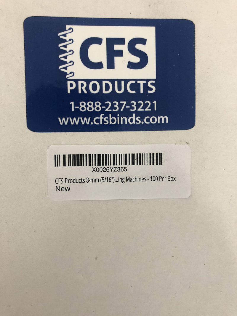 [Australia - AusPower] - CFS Products 8-mm (5/16") Binding Coils - Coil08 - Pre-Sized to fit Letter Sized Paper - 4:1 Pitch (4 Holes per inch) - 12" Long - Compatible with GBC, Trubind, Fellows Binding Machines - 100 Per Box 