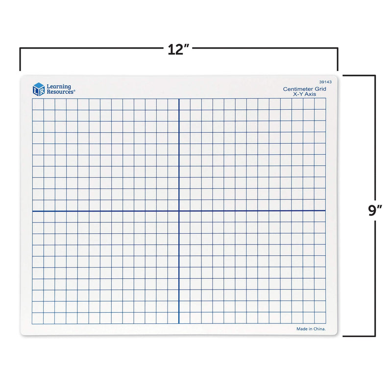 [Australia - AusPower] - Learning Resources 9"X 11" Double Sided x-Y Axis Dry Erase Mats, Graphing, Math Classroom Accessories, Teaching Aids, Set of 10, Ages 6+ 