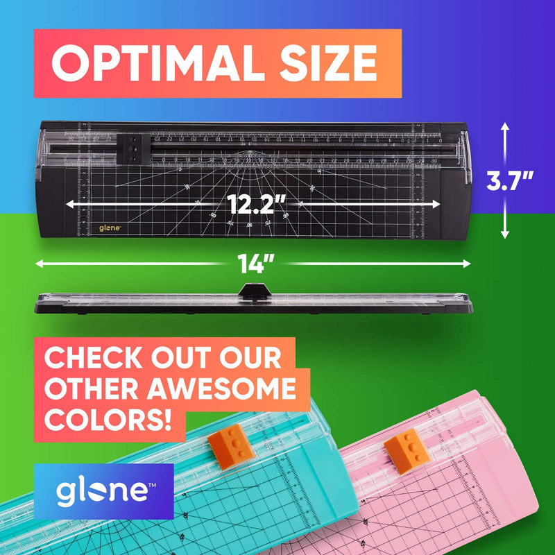 [Australia - AusPower] - Glone 12 inch Paper Trimmer, A4 Size Paper Cutter with Automatic Security Safeguard for Coupon, Craft Paper and Photos (Black) Black 