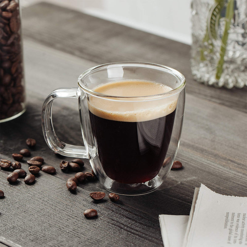 [Australia - AusPower] - BTaT- Espresso Cups, Espresso Coffee Cups, Set of 4 (5 oz, 150 ml), Glass Coffee Mugs, Double Wall Glass Cups, Cappuccino Cups, Latte Cups, Latte Mug, Clear Coffee Cup, Espresso Glass, Glass Tea Cups 