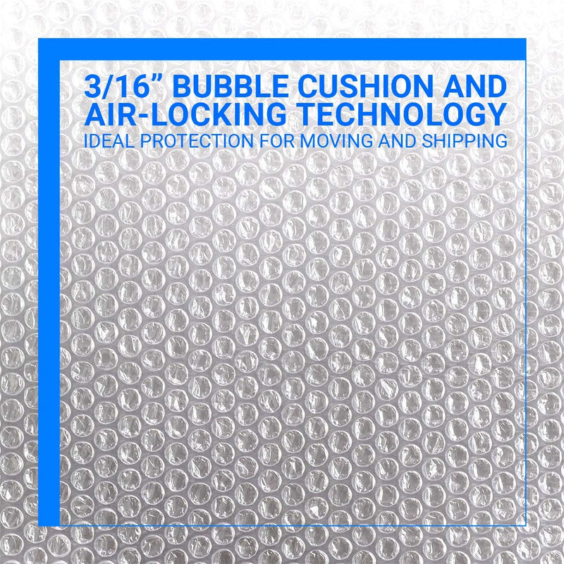 [Australia - AusPower] - 2-Pack Bubble Cushioning Wrap Rolls, 3/16" x 12" x 72' ft Total, Perforated Every 12", 20 Fragile Stickers for Packaging, Shipping, Mailing 2 Rolls: 12 in x 72 ft 