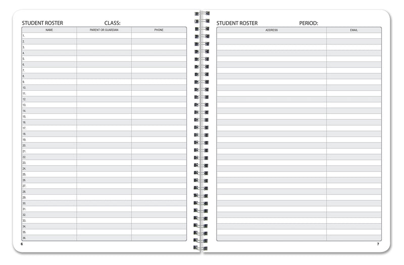 [Australia - AusPower] - BookFactory Teacher’s Planner/Teachers Lesson Planner Notebook/Record Book/Organizer/Calendar/Grades/Seating - 170 Pages - 8.5” X 11” Wire-O (JOU-170-7CW-A(TeacherRecordBook)) 