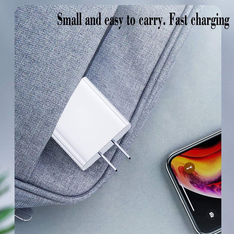 [Australia - AusPower] - Fast Charger Power Plug for iPhone 12, Equipped with QC 3.0 20W 2-Port Fast Charger, C-Type Power Transmission Wall Charger for iPhone 12,Plug Adapter with USB Port 