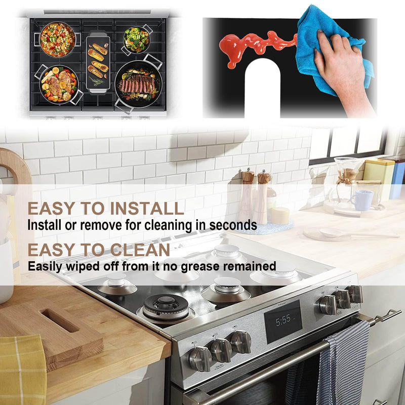 [Australia - AusPower] - Gas Stove Top Burner Covers Protectors for Samsung Gas Range Stove Mat, Non-Stick Oven Liners Mat Gas Reusable Washable Keep Stove Clean Stove Guard - 2 Pack 