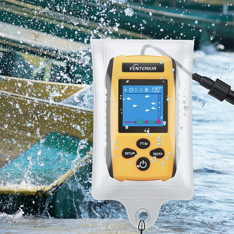 [Australia - AusPower] - Venterior Water Resistant Bag Case for Portable Fish Finder Display Host (White) White 