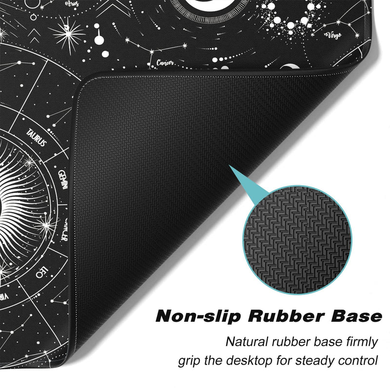 [Australia - AusPower] - Atufsuat Extended Gaming Mouse Pad, XXL Large Desk Pad 30 x 14 Inch, Big Computer Keyboard Mousepad, Waterproof Mouse Mat with Stitched Edges and Non-Slip Base for Women Office Gaming, Sun Moon 