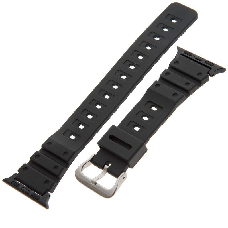 [Australia - AusPower] - Gilden Extra-Long Black Waterproof Polyurethane Smart Watch Band 017270-SMART, fits Apple Apple Watch Fits 42mm/44mm/45mm Apple Watch 