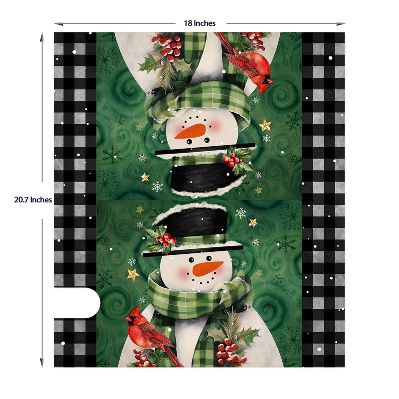 [Australia - AusPower] - Texupday Winter Snowman With Cardinal Buffalo Check Plaid Decoration Mailbox Cover With Magnetic Strip Holiday Mailbox Wraps Post Letter Box Cover Standard Size 21" X 18" for Garden Outdoor Yard Decor 