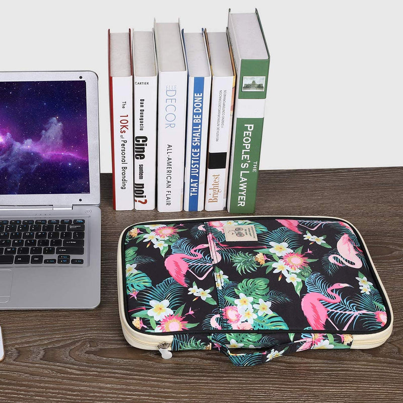 [Australia - AusPower] - JAKAGO Travel Portfolio Organizer Waterproof A4 Document Bag Multifunctional Travel Note Pouch Zippered Carrying Case for Notebook, Ipad, Journals, Sketch Books (Flamingo) Flamingo 