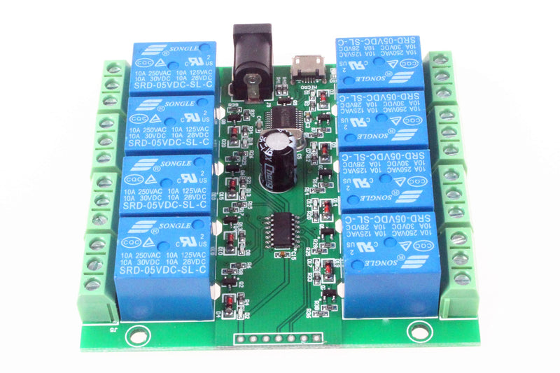 [Australia - AusPower] - NOYITO 8-Channel Micro USB Relay Module USB Smart Control Switch USB Intelligent Control Switch 