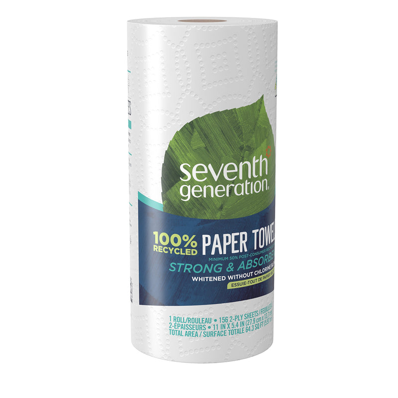 [Australia - AusPower] - Seventh Generation Paper Towels, 100% Recycled Paper, 1 Roll of 156 2-Ply Sheets (Packaging May Vary) 