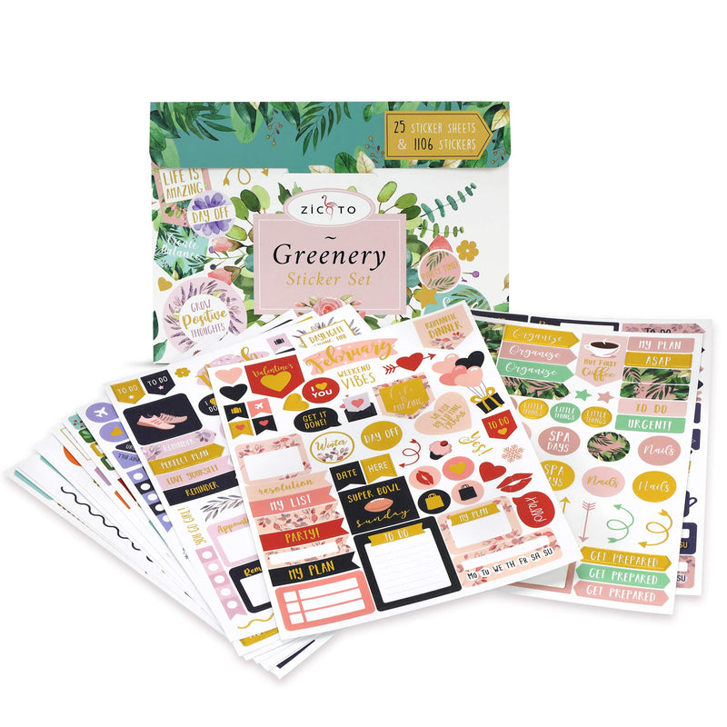 [Australia - AusPower] - Aesthetic Greenery Planner Stickers - 1100+ Stunning Gold Foil Design Accessories Enhance and Simplify Your Planner, Journal and Calendar 