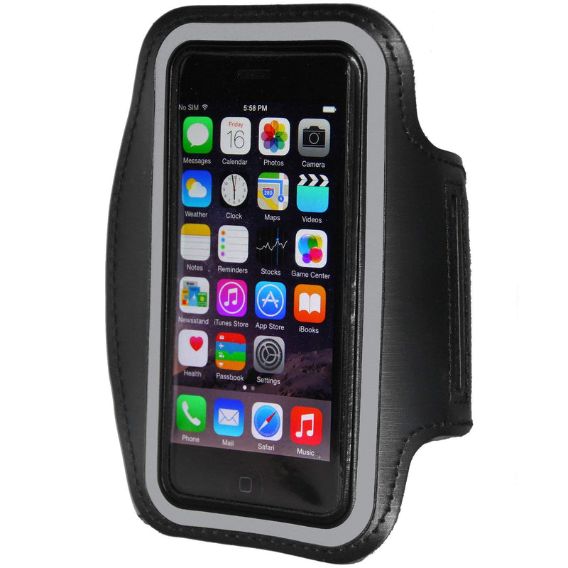 [Australia - AusPower] - i2 Gear Armband for iPhone 5, 5S, 5C, SE, 4S, 4 & iPod with Adjustable Strap and Key Holder (Black) Black 