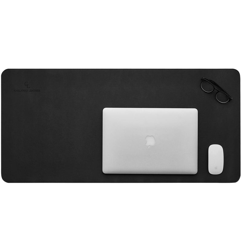[Australia - AusPower] - Gallaway Leather Desk Pad – 36 x 17 inch - Desk Mat Home Office Desk Accessories Desktop Protector XXL Mouse Pad Writing Desk Blotter (Black) 