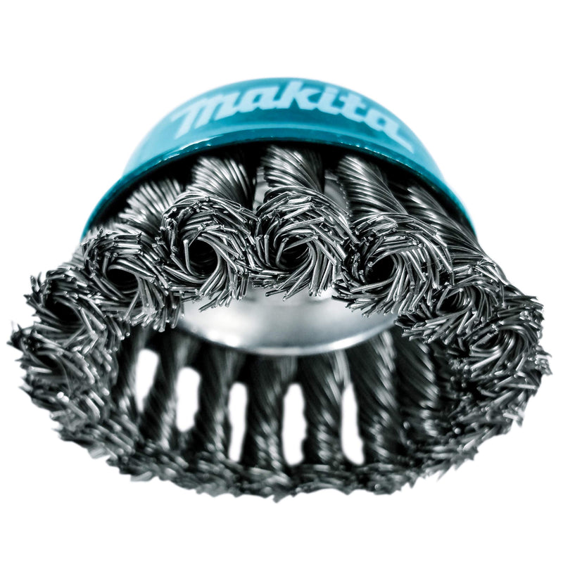 [Australia - AusPower] - Makita 1 Piece - 3 Inch Knotted Wire Cup Brush For Grinders - Heavy-Duty Conditioning For Metal - 3" x 5/8-Inch | 11 UNC 1 Piece | 3" Knotted Cup 