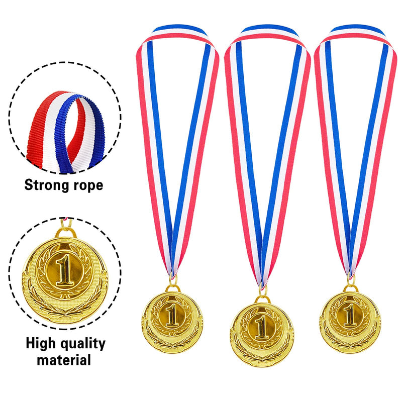 [Australia - AusPower] - Abaokai 12 Pieces Gold 1st Place Award Medals-Winner Medals Gold Prizes for Sports, Competitions, Party, Spelling Bees, Olympic Style, 2 Inches 
