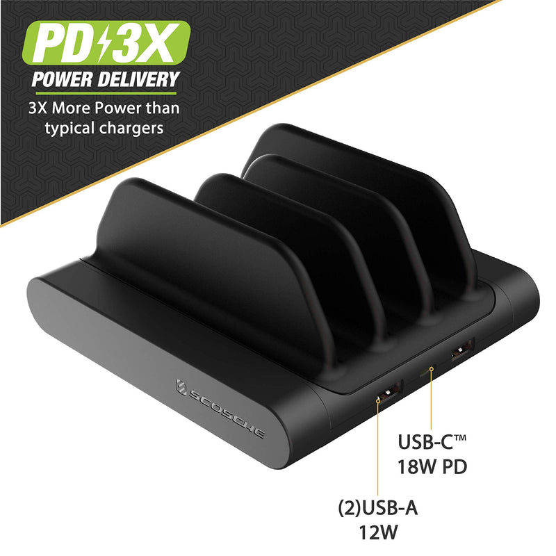 [Australia - AusPower] - Scosche BLMD-XTSP BaseLynx Vert Modular Charging Station for PD 3.0, USB-C and USB-A Devices Vert Multi Device 