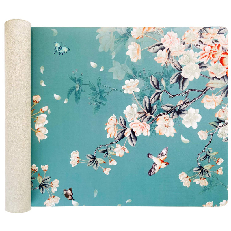 [Australia - AusPower] - Sanfulin Multifunctional PU Leather Office Desk Pad 35.4''X15.7'' with Floral Design + Mouse Pad 10.2''×8.3''×0.12'', Extended Large Non Slip Ultra Thin Waterproof Desk Writing Mat (Chinese Flower) Chinese Flower 