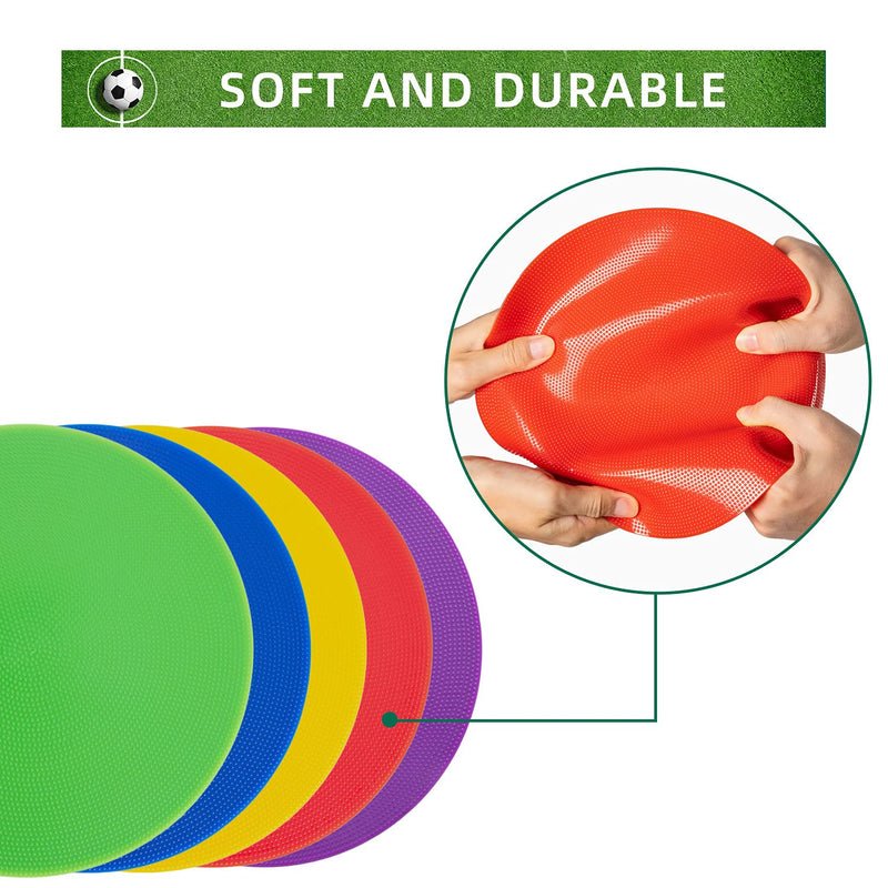 [Australia - AusPower] - 9 inch Numbered Spot Markers Floor Dots Flat Cones Poly Spots Non Slip Rubber Agility Markers for Kids Soccer Football, Basketball Training Markers, Dance Practice and Drills with Flat Cones Points 9inch 6-10 