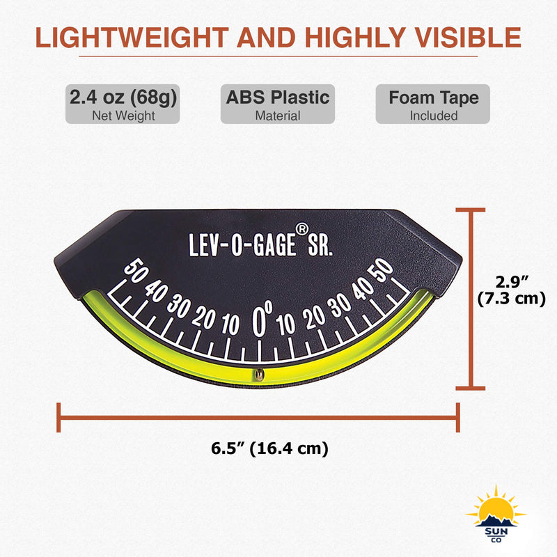 [Australia - AusPower] - Sun Company Lev-o-gage Sr. Marine - Heel-Angle Clinometer for Boats and Marine Vessels | Measures Angle from -50 to 50 Degrees 