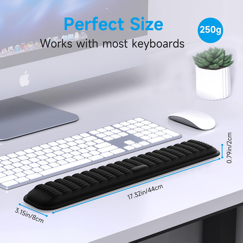 [Australia - AusPower] - MEKASS Keyboard Wrist Rest, Soft Memory Foam Wrist Support for Keyboard, Keyboard Pad for Hand and Wrist Pain Relief, Keyboard Wrist Pad for Long Hours of Work, Gaming, Studying（Classic Black） 