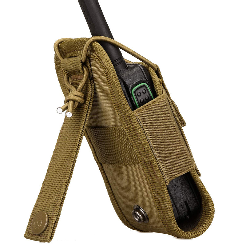 [Australia - AusPower] - Protector Plus Tactical Radio Pouch MOLLE Interphone Holder Case Military Walkie Talkies Holster Tool Bag Brown 