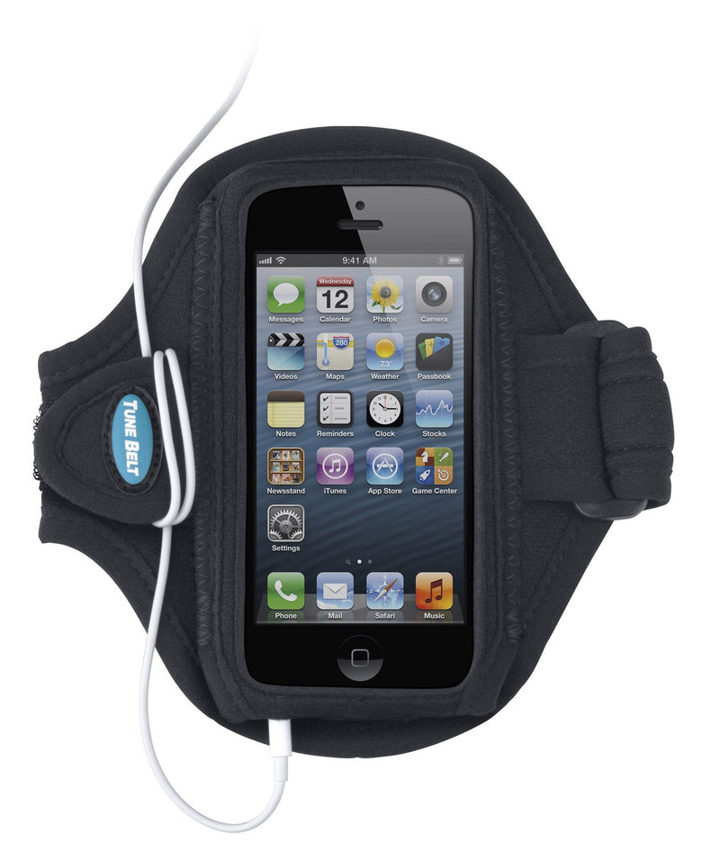 [Australia - AusPower] - Tune Belt AB87 Running Armband for iPhone SE 1st gen 2016, iPhone 5 5s 5c, iPod Touch 5G 6G - Sweat-Resistant (Black) 