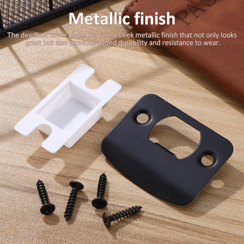 [Australia - AusPower] - Gadpiparty 4pcs Corner Deadbolt Strike Door Strike Plate Metal Full Lip Round Corner Deadbolt Covers Strike Plate Stainless Steel Deadbolt Door Hole Covers 