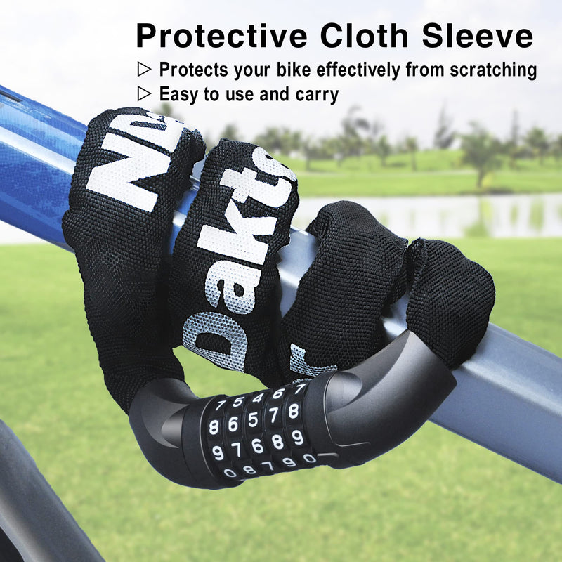 [Australia - AusPower] - NDakter Bike Chain Lock, 5 Digit Combination Anti Theft Bicycle Chain Lock, 3.2 feet Long Security Resettable Bike Locks Heavy Duty for Bike, Motorcycle, Bicycle, Door, Gate, Fence, Grill 