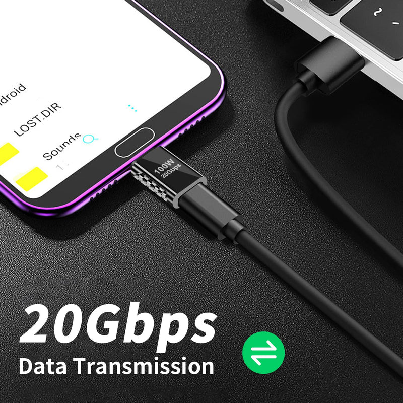 [Australia - AusPower] - Duttek USB C Adapter 20Gbps, USB C Extension Adapter Male to Female, USB C Extender Adapter Support PD 100W Charge & Data Transfer for MacBook Pro, Laptop and USB-C Devices (2 Pack) USB C male to female adapter 20Gbps 