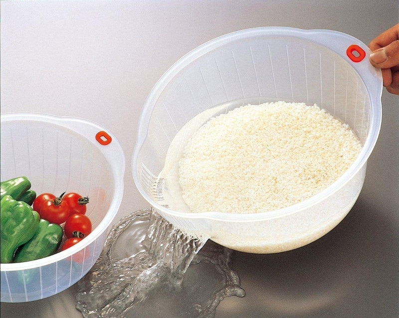 [Australia - AusPower] - Inomata Japanese Rice Washing Bowl with Strainer, 2 quart 2-Quart 