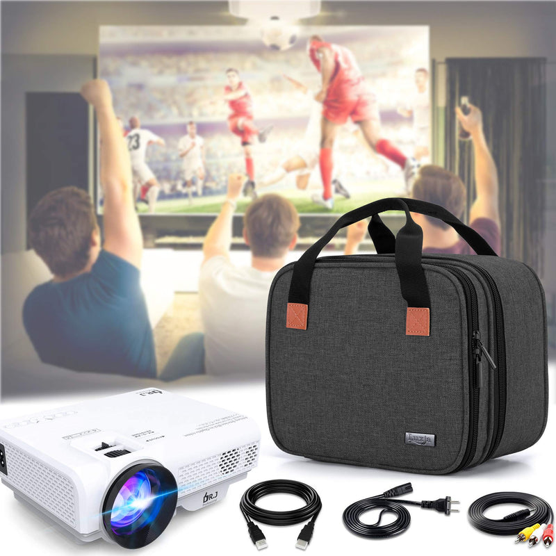 [Australia - AusPower] - Luxja Carrying Bag for DR.J Mini Projector, Portable Case for Mini Projector and Accessories (Fits Most Major Mini Projectors), Black 