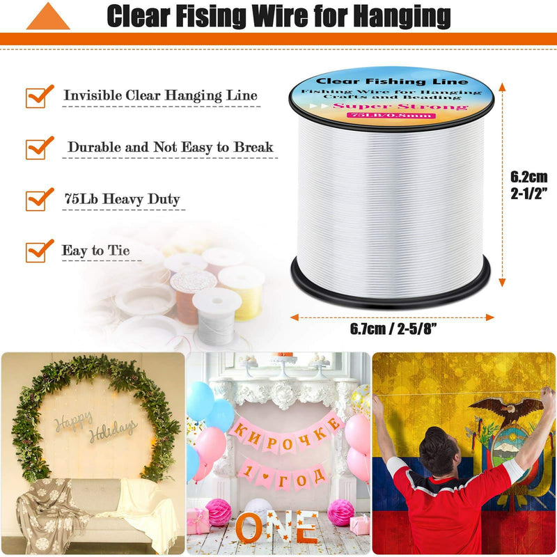 [Australia - AusPower] - Strong Fishing Line Clear, Acejoz Thick Fishing Wire 0.8mm Invisible Hanging Wire Heavy Duty Monofilament Line 70 Lb Test for Hanging Decoration Balloon Garland Crafts 